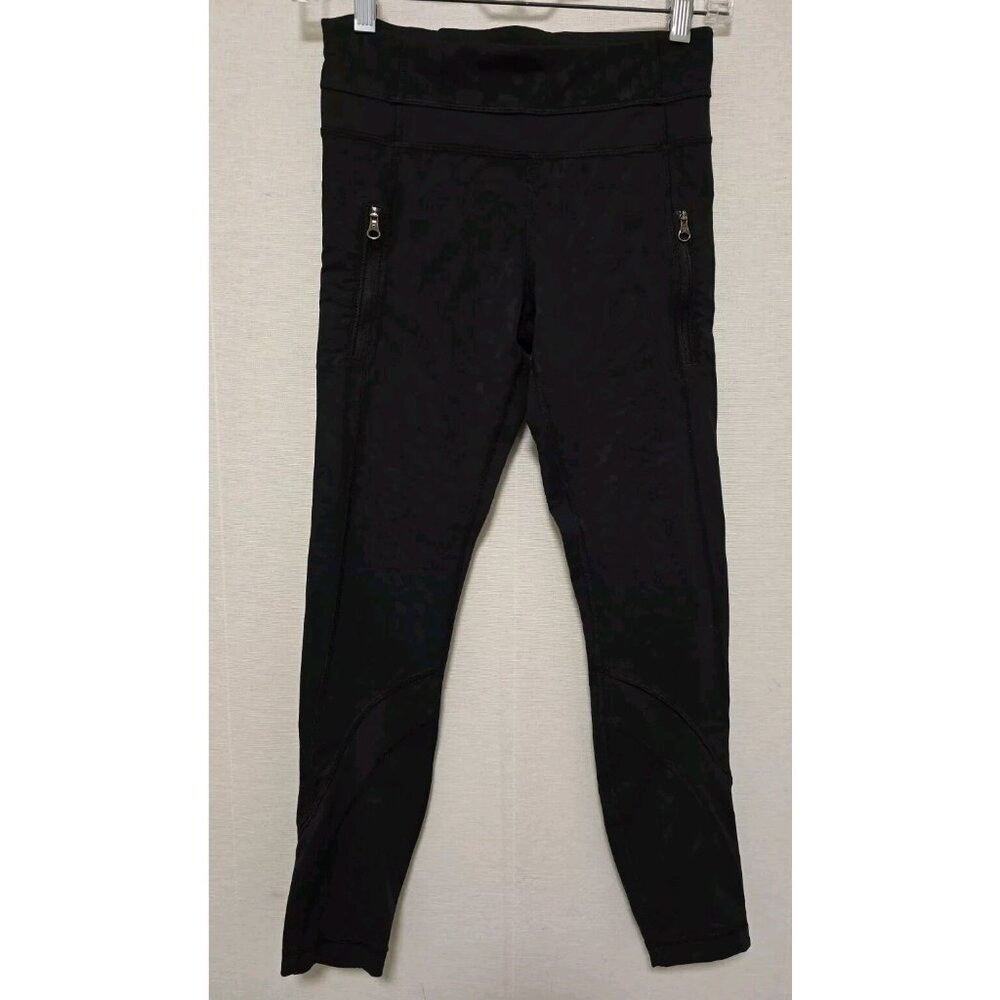 Lululemon Inspire‎ Tight Womens Leggings Size 4 Black Animal Print